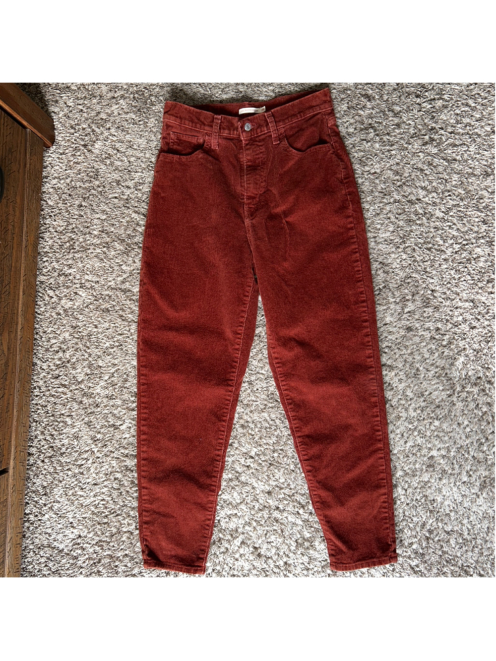 Women's Levi's High Waisted Mom Jeans Size 29 Rust Cotton Corduroy Pants